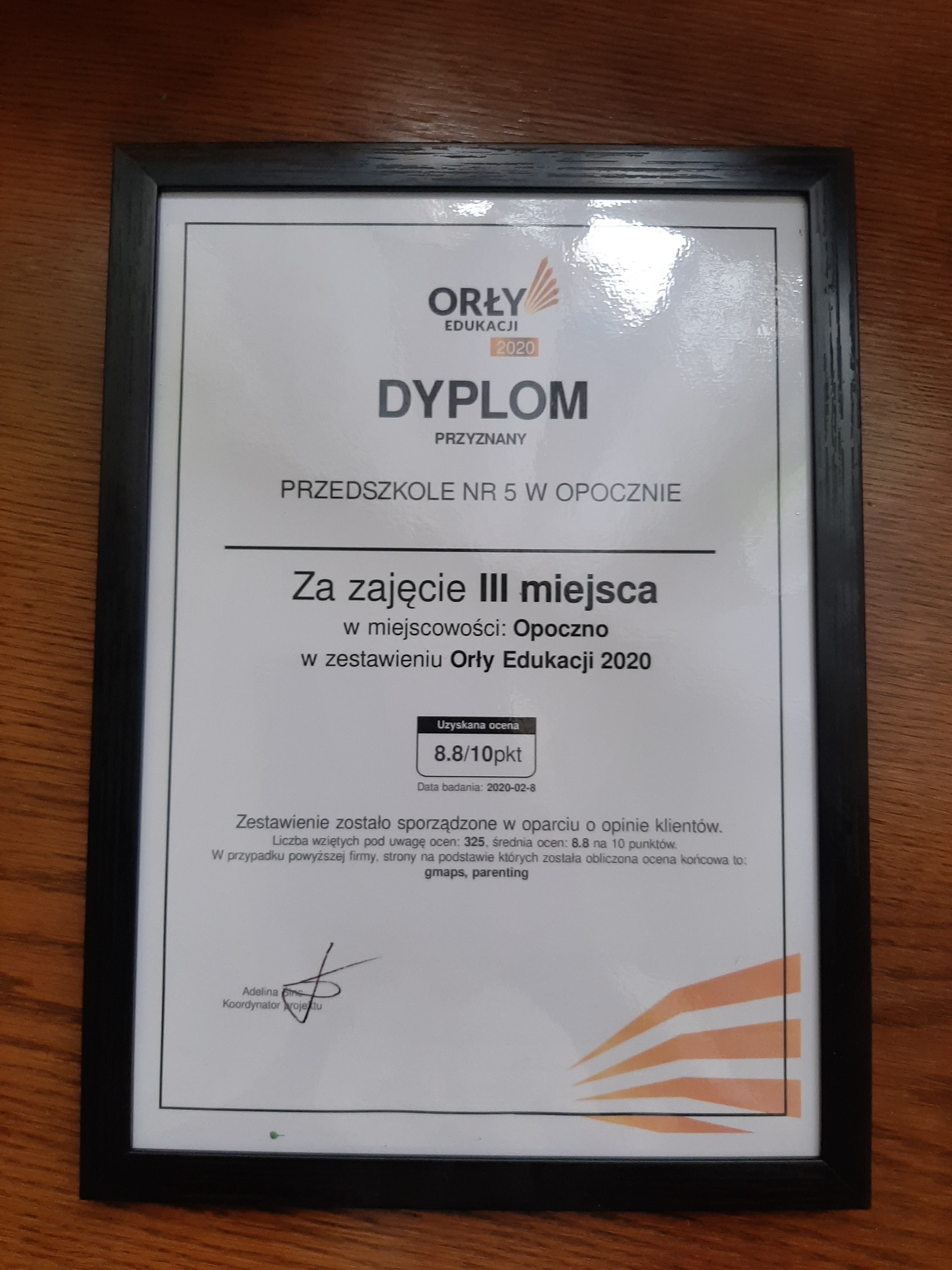 Dyplom Orły Edukacji