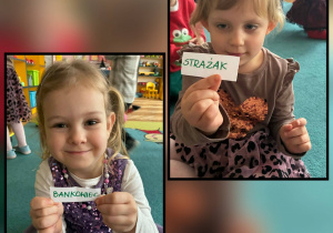 pzredszkolaki z karteczkami z zawodami