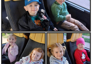 pzredszkolaki podczas jazdy autobusem